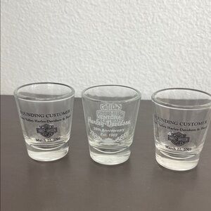 Harley-Davidson Anniversary Shot Glass Trio